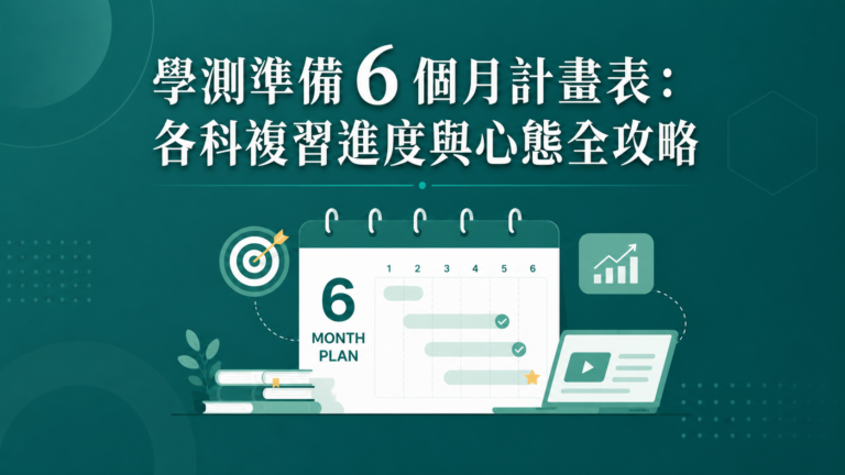 學測準備 6 個月計畫表-各科複習進度與心態全攻略